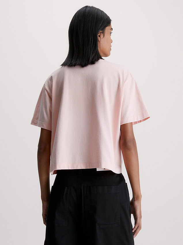 t-shirt relaxed avec monogramme pink pour femmes calvin klein jeans