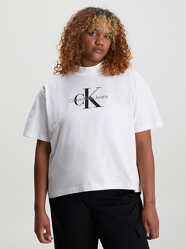 BRIGHT WHITE Lässiges Monogramm-T-Shirt für Damen CALVIN KLEIN JEANS