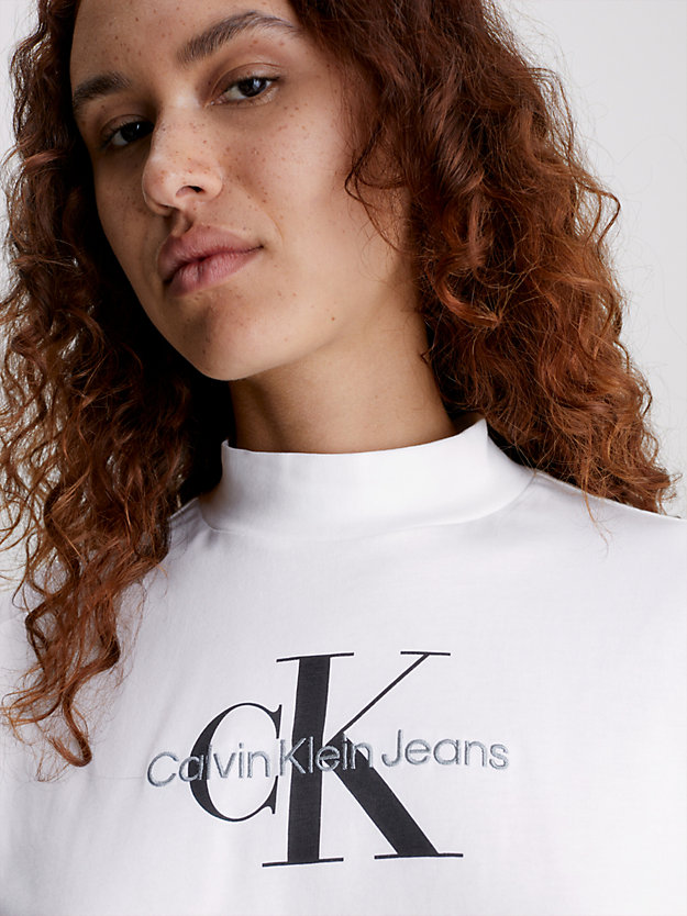 BRIGHT WHITE T-shirt con monogramma dal taglio relaxed da donna CALVIN KLEIN JEANS