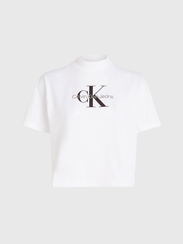 bright white luźny t-shirt z monogramem dla kobiety - calvin klein jeans