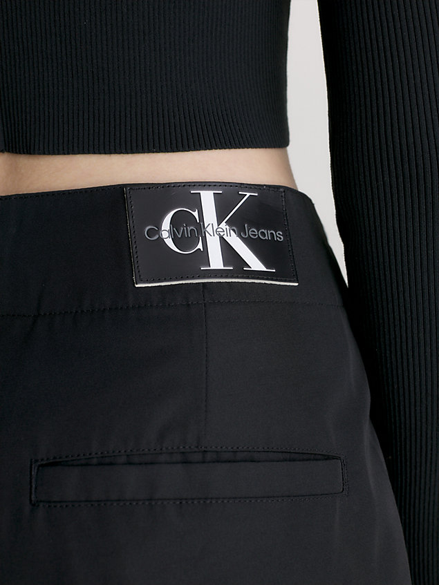 black broek met wijde pijpen en hoge taille voor dames - calvin klein jeans