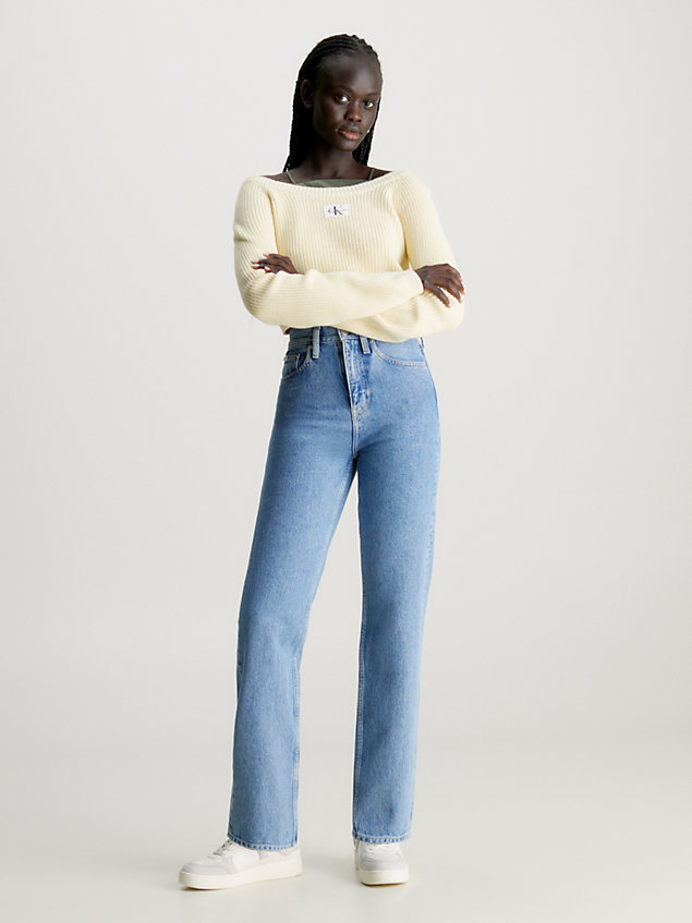 high rise straight jeans denim de mujer calvin klein jeans