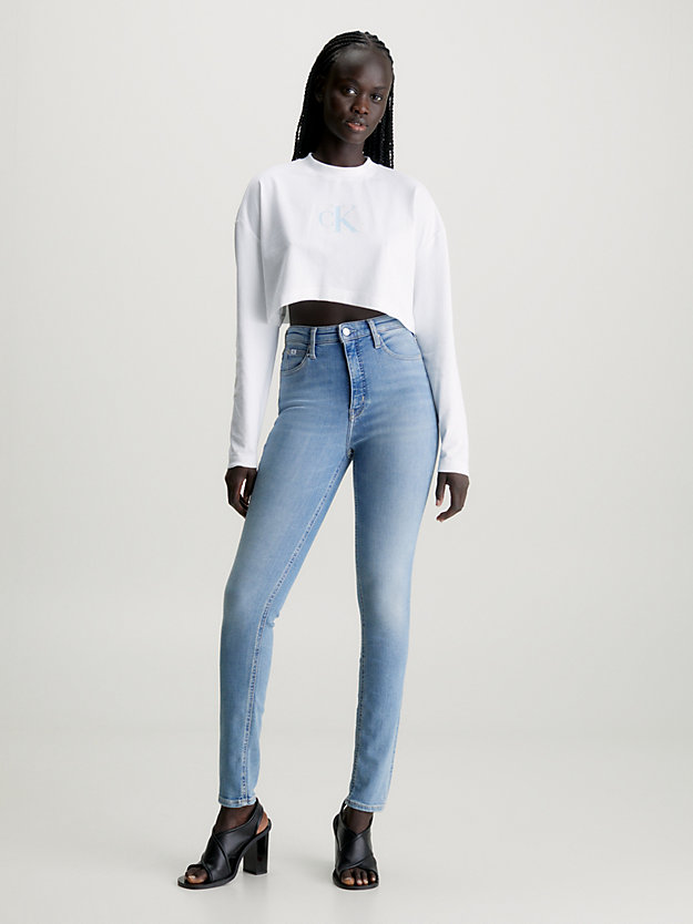high rise skinny jeans denim light da donna calvin klein jeans