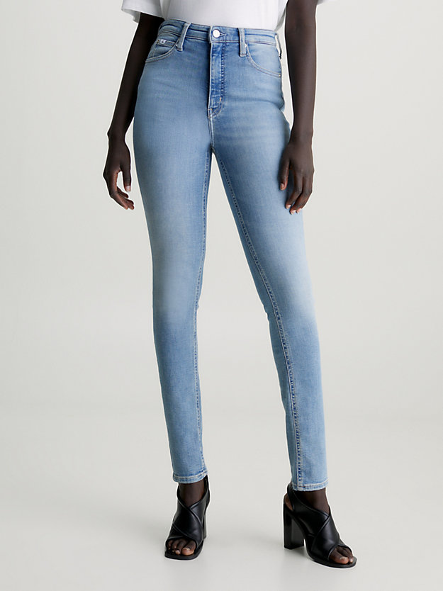 high rise skinny jeans denim light da donna calvin klein jeans