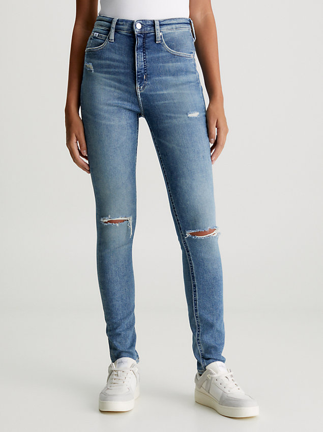 high rise skinny jeans denim de mujeres calvin klein jeans