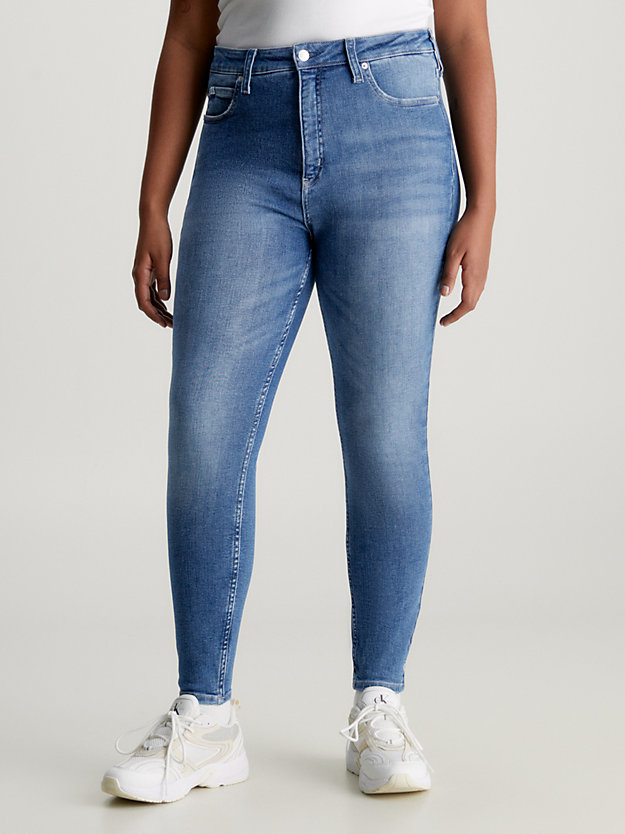 denim medium high rise super skinny enkellange jeans voor dames - calvin klein jeans