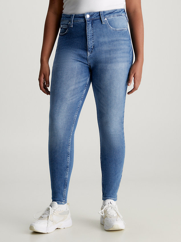 jeans high rise super skinny tobilleros denim de mujer calvin klein jeans