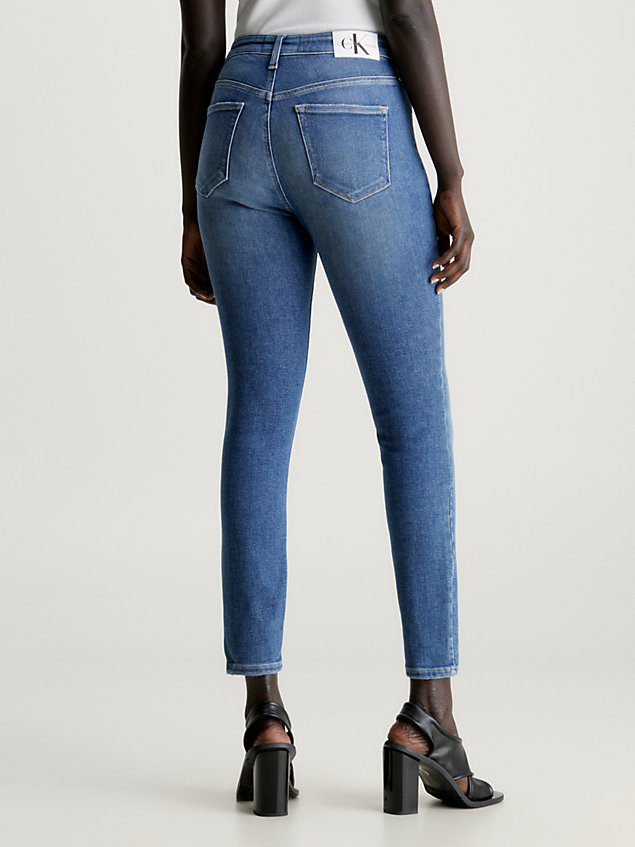 jeans alla caviglia high rise super skinny denim da donna calvin klein jeans