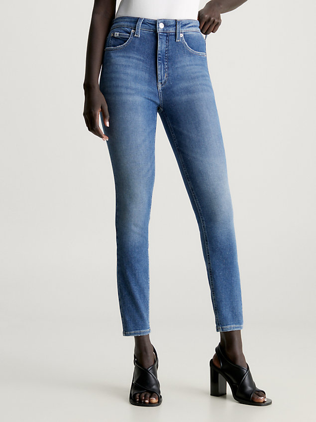 jeans alla caviglia high rise super skinny denim da donne calvin klein jeans