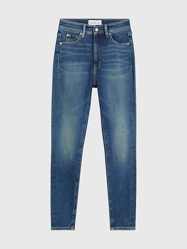 denim medium jeansy do kostek high rise super skinny dla kobiety - calvin klein jeans
