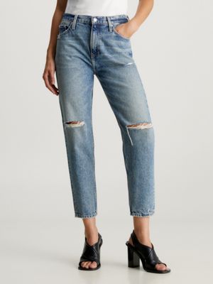 Ripped skinny mom on sale jeans