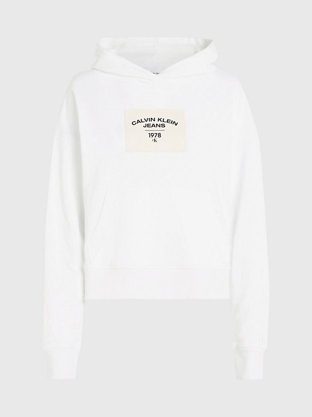 bright white relaxed logo hoodie for women calvin klein jeans