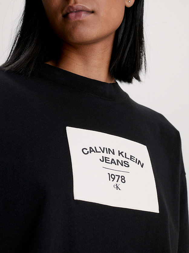 ck black logo patch t-shirt for women calvin klein jeans