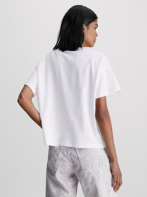 BRIGHT WHITE T-shirt con patch logo da donna CALVIN KLEIN JEANS