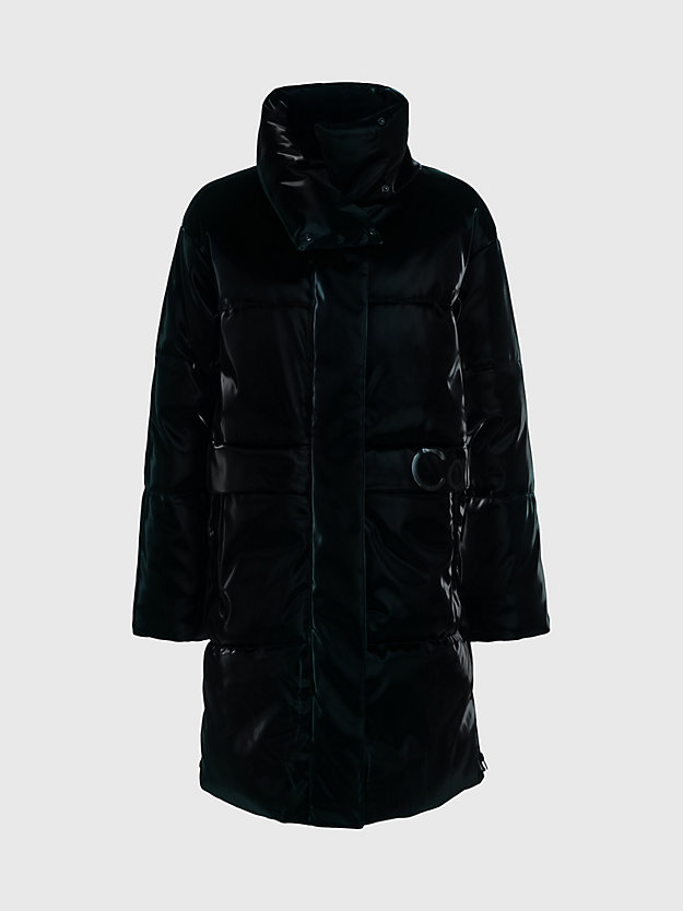 ck black relaxed soft shine puffer coat for women calvin klein jeans