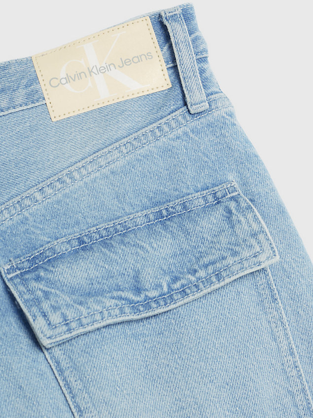 relaxed jeans de trabajo de tiro alto denim de mujer calvin klein jeans