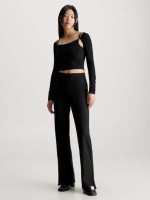 Straight Ribbed Jersey Trousers Calvin Klein®