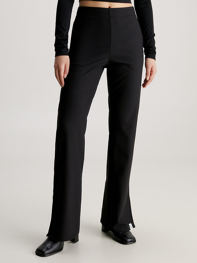 Straight Ribbed Jersey Trousers Calvin Klein®