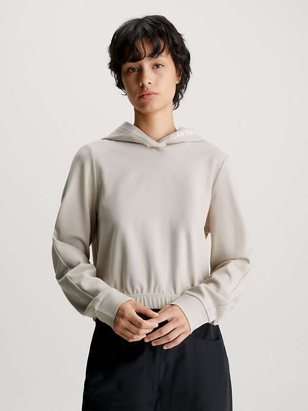  milano jersey cropped hoodie for women calvin klein jeans