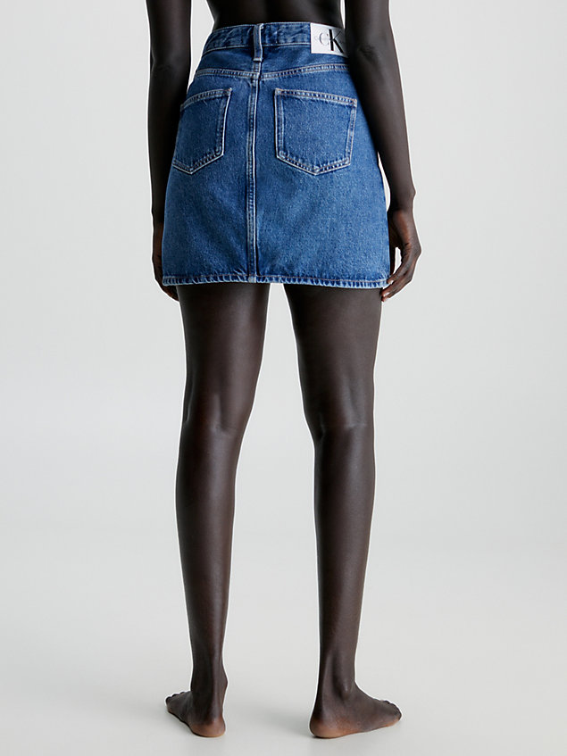 mini-jupe en jean taille haute blue pour femmes calvin klein jeans