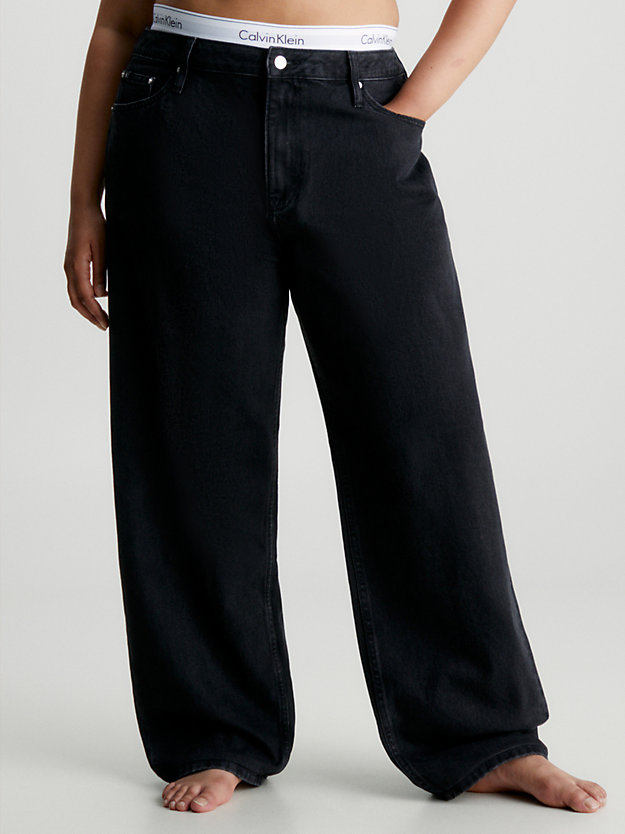 denim black jeansy straight w stylu lat 90. dla kobiety - calvin klein jeans