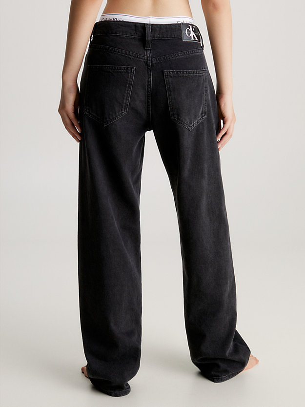 denim black jeansy straight w stylu lat 90. dla kobiety - calvin klein jeans