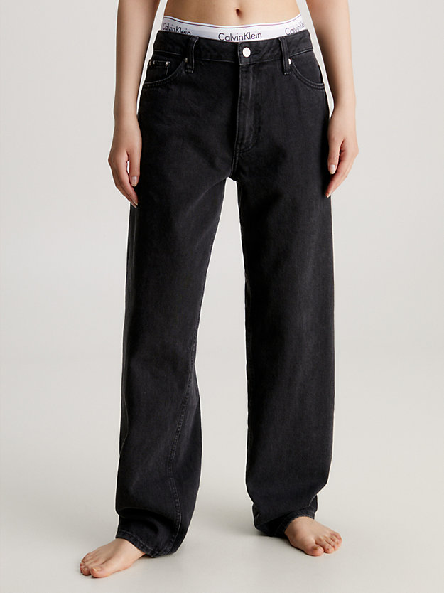 jean straight 90's denim black pour femmes calvin klein jeans