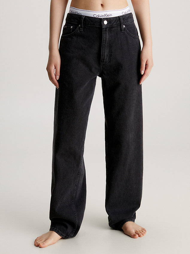 black 90's straight jeans voor dames - calvin klein jeans