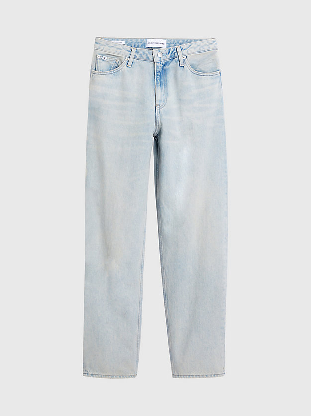 jean droit taille basse avec logo denim light pour femmes calvin klein jeans