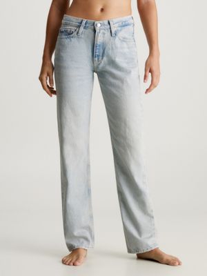 カルバンクライン Calvin Klein Womens White Denim Mid-Rise Straight Leg Jeans Plus  12 レディース - パンツ