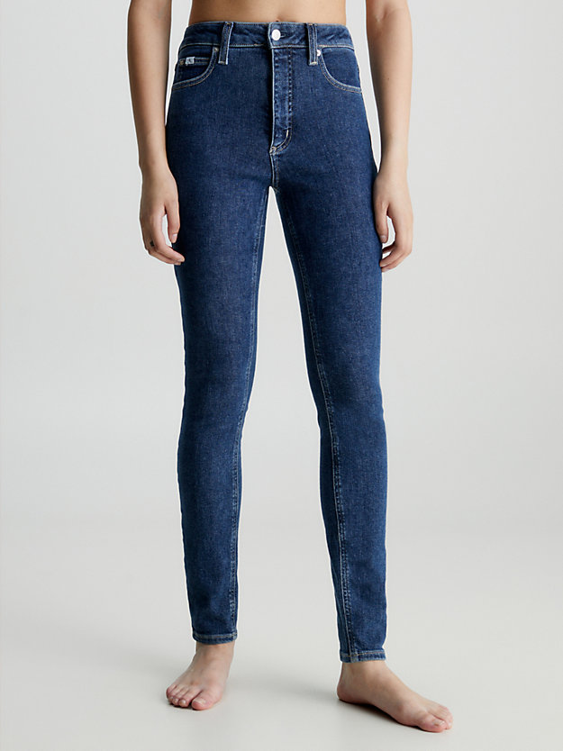 high rise skinny jeans denim medium da donna calvin klein jeans