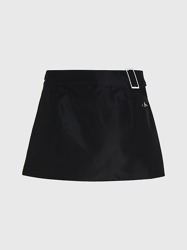ck black błyszcząca spódnica mini z wycięciem dla kobiety - calvin klein jeans