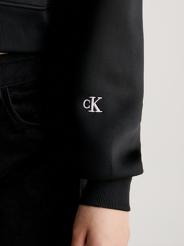 sweat-shirt relaxed avec col zippé ck black pour femmes calvin klein jeans