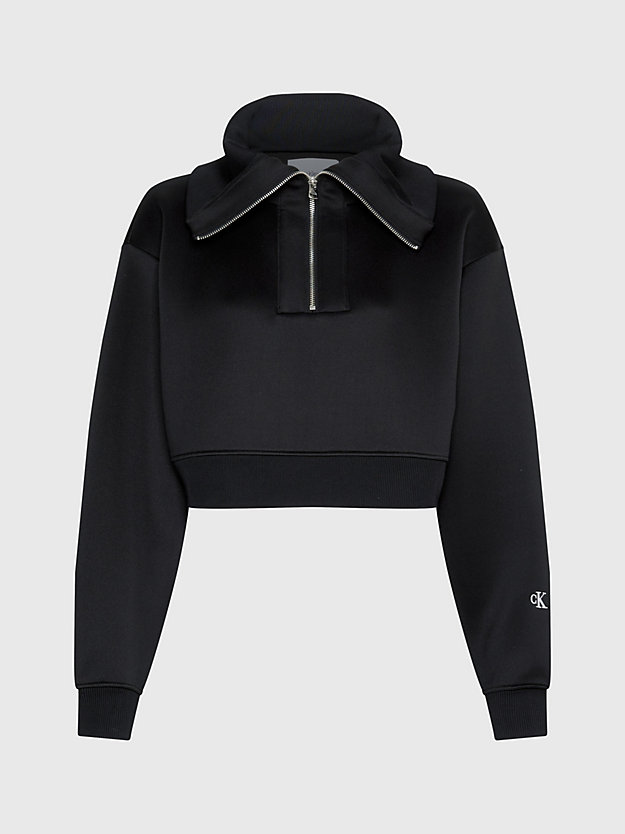 ck black relaxed sweatshirt met rits in hals voor dames - calvin klein jeans