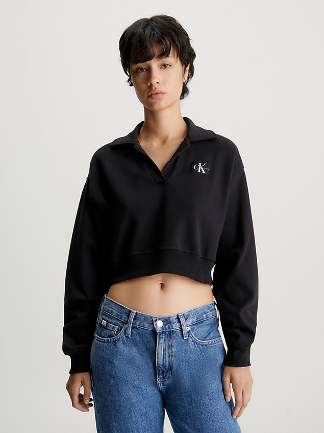  cropped polo sweatshirt for women calvin klein jeans