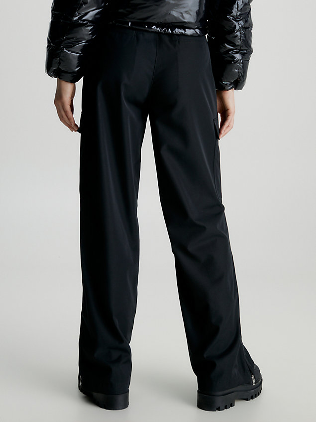 black relaxed straight cargo pants for women calvin klein jeans