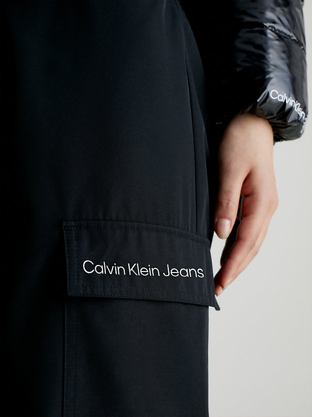 pantaloni cargo dritti taglio relaxed ck black da donna calvin klein jeans