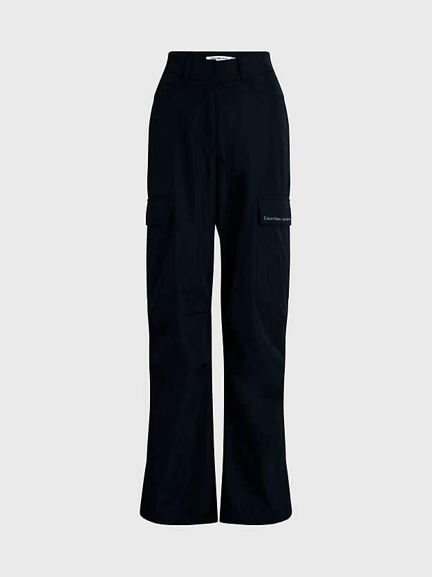 pantalon cargo relaxed droit ck black pour femmes calvin klein jeans
