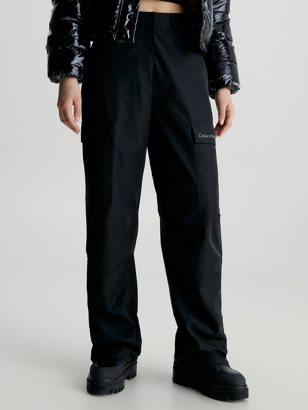CK BLACK Relaxed Straight Cargo Pants undefined women Calvin Klein