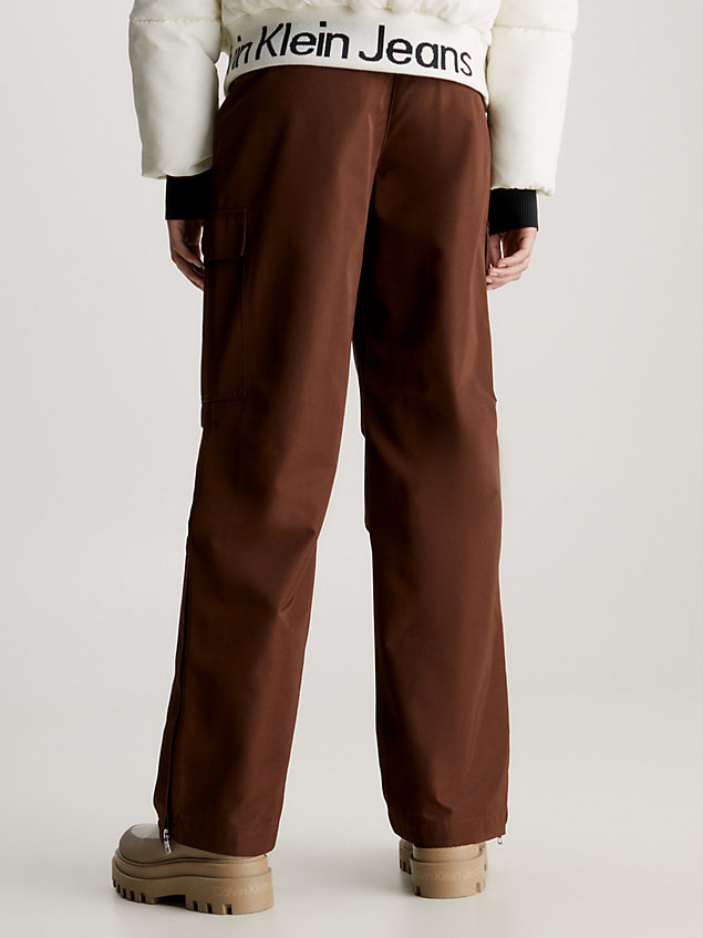 brown relaxed straight cargo pants for women calvin klein jeans