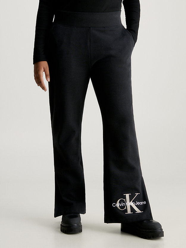 ck black organiczne spodnie dresowe z rozcięciami na dole dla kobiety - calvin klein jeans