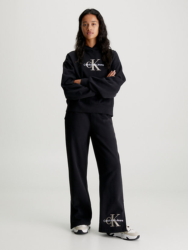 pantalon de jogging bio à base fendue ck black pour femmes calvin klein jeans