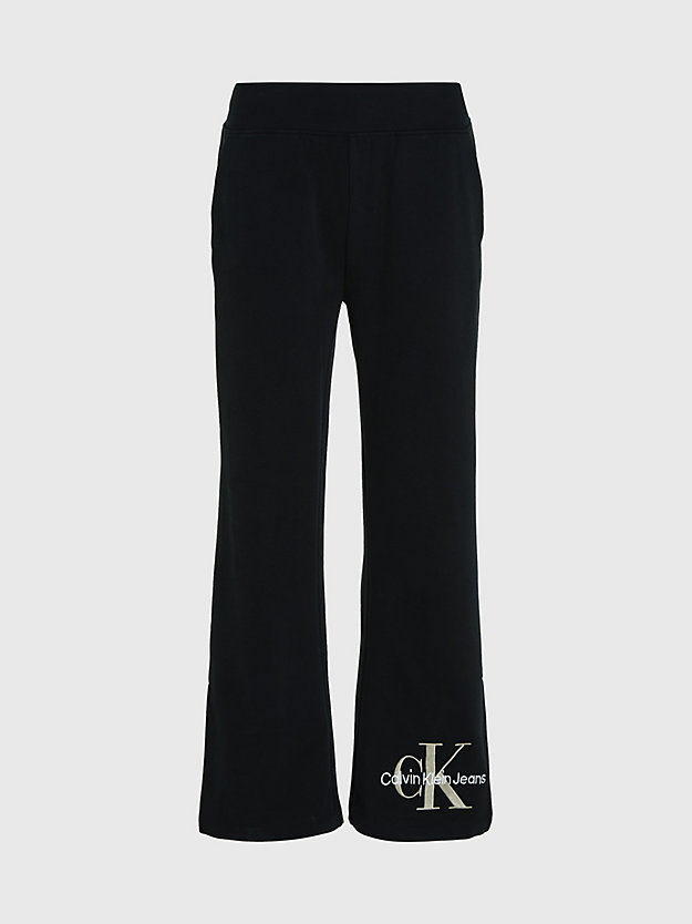 ck black organiczne spodnie dresowe z rozcięciami na dole dla kobiety - calvin klein jeans