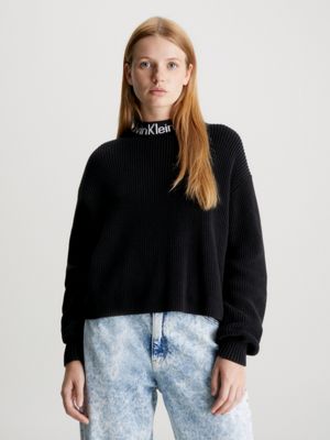 Black cotton jumpers sale