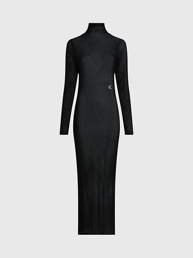 robe longue moulante en maille transparente ck black pour femmes calvin klein jeans