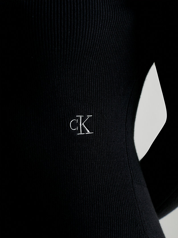ck black strickkleid mit offenem rücken für damen - calvin klein jeans