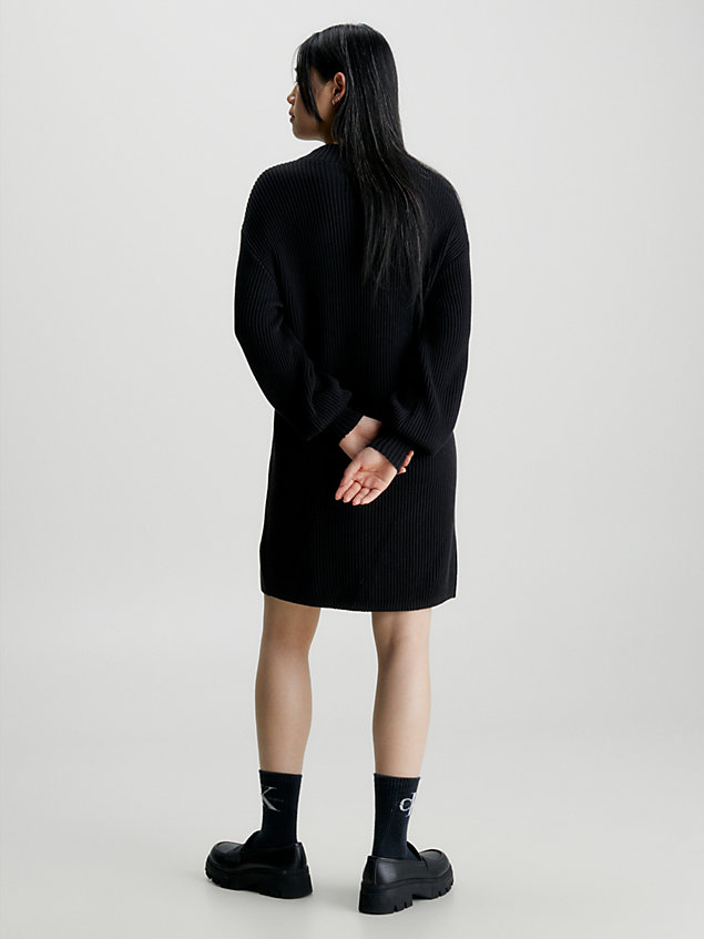 abito in maglia con monogramma black da donna calvin klein jeans