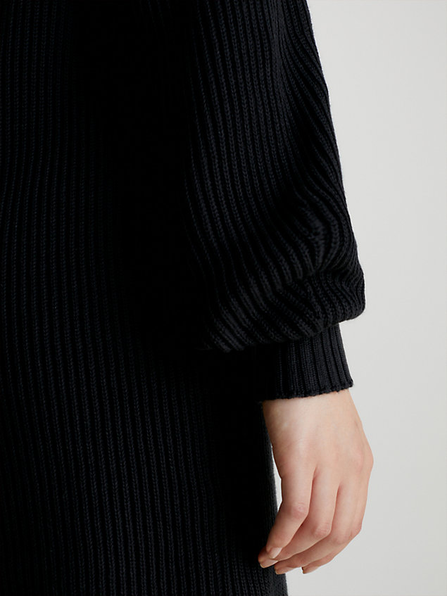 black monogram sweaterjurk voor dames - calvin klein jeans