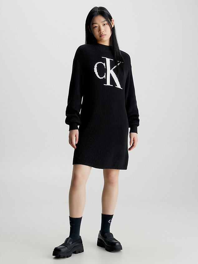 black monogram jumper dress for women calvin klein jeans