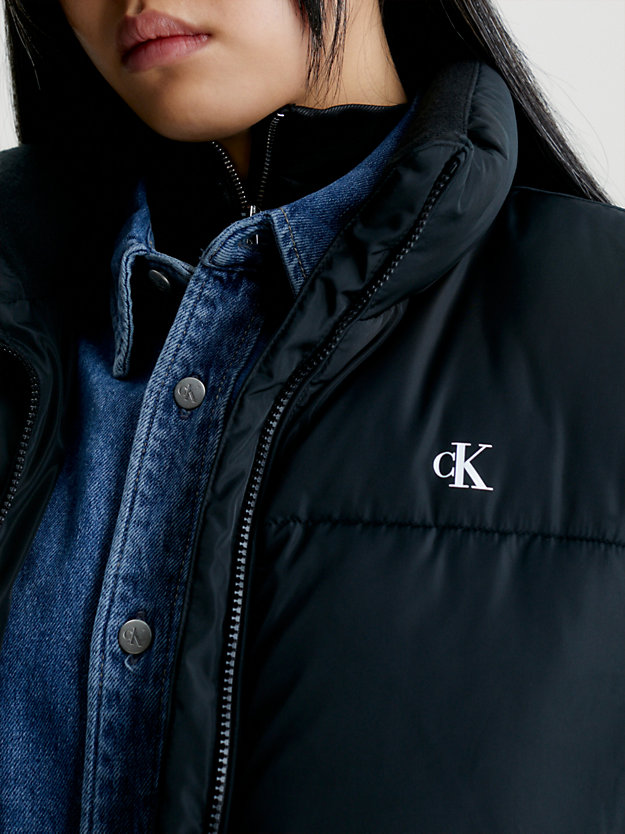 ck black logo hem puffer jacket for women calvin klein jeans